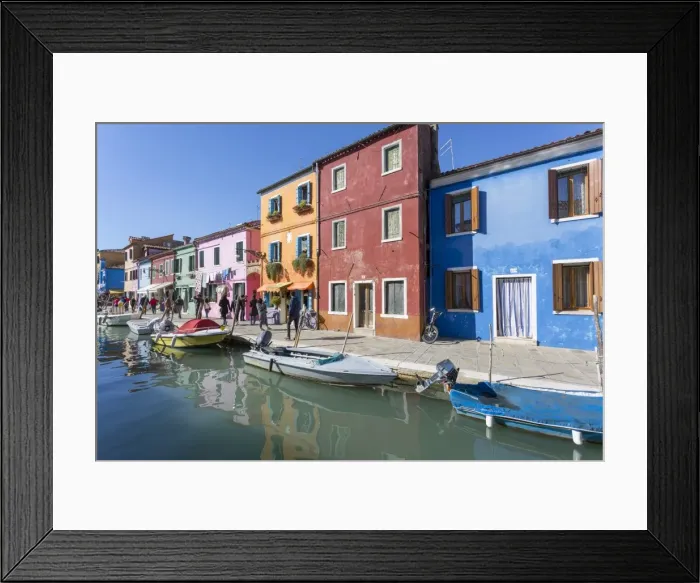 Framed Print : Canal and colourful facade, Burano, Veneto, Italy, Europe Framed Print : Canal and colourful facade, Burano, Veneto, Italy, Europe