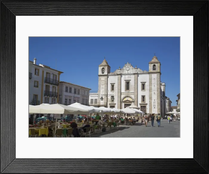 Framed Print : Giraldo Square and St. Antons Church, Evora, UNESCO World Heritage Site, Portugal