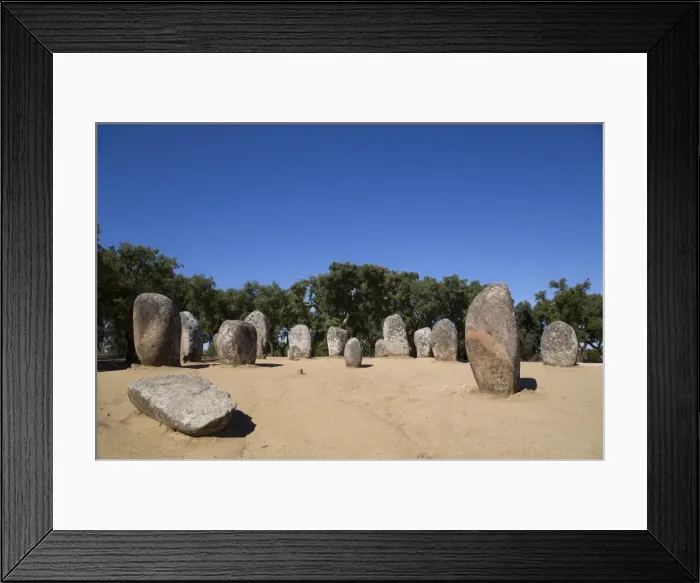 Framed Print : Megalithic stone-circles, 5000 to 4000 BC, Almendres Cromlech, near Evora, Portugal Framed Print : Megalithic stone-circles, 5000 to 4000 BC, Almendres Cromlech, near Evora, Portugal