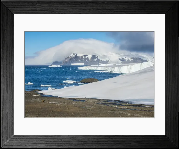 Framed Print : Glacier flowing in the ocean, Brown Bluff, Antarctica, Polar Regions Framed Print : Glacier flowing in the ocean, Brown Bluff, Antarctica, Polar Regions