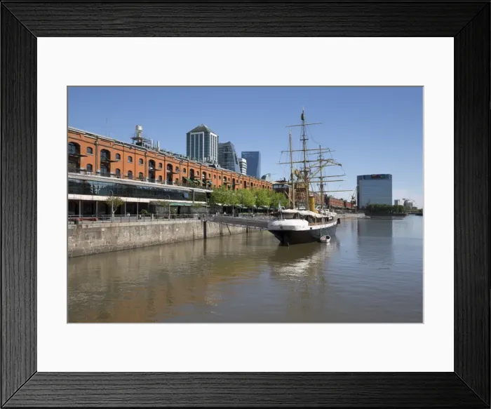 Framed Print : Old warehouses and office buildings from marina of Puerto Madero, San Telmo, Buenos Aires Framed Print : Old warehouses and office buildings from marina of Puerto Madero, San Telmo, Buenos Aires