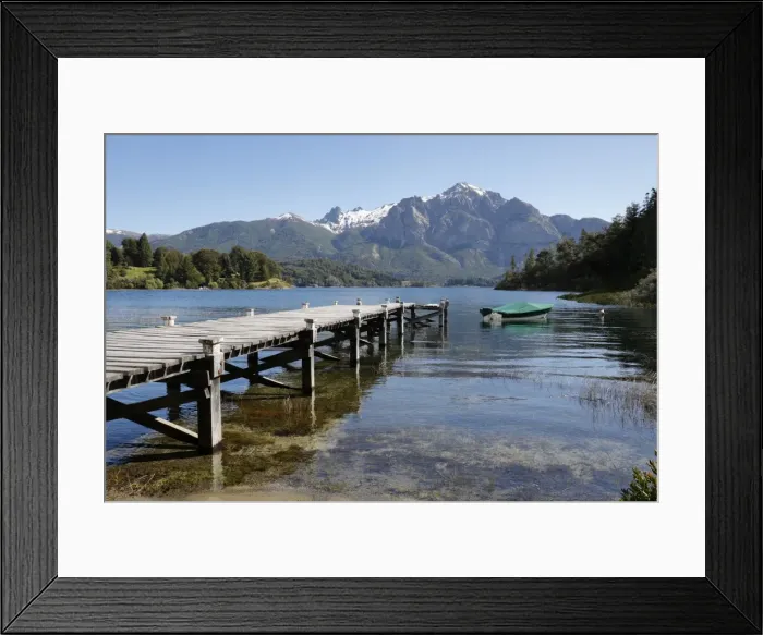 Framed Print : Pier and Andes on Lago Perito Moreno, Llao Llao, near Bariloche, Nahuel Huapi National Park Framed Print : Pier and Andes on Lago Perito Moreno, Llao Llao, near Bariloche, Nahuel Huapi National Park