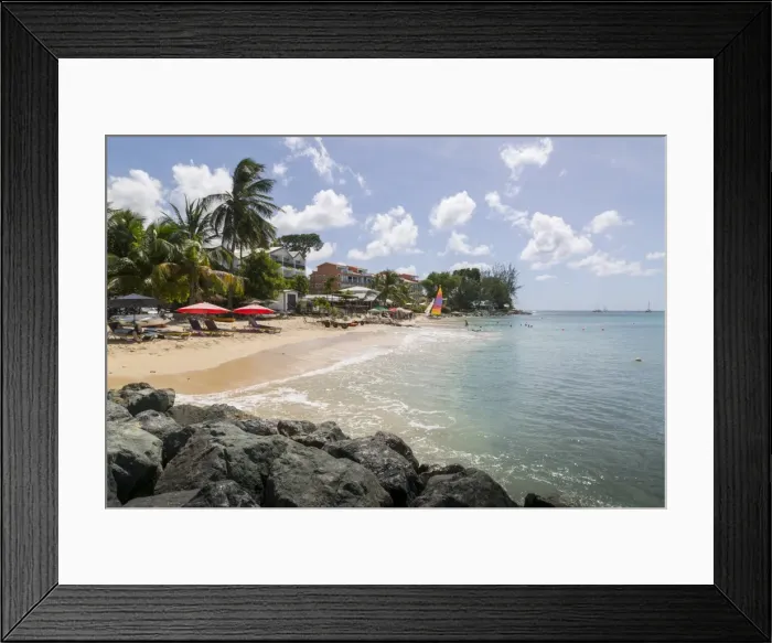Framed Print : Beach, Holetown, St. James, Barbados, West Indies, Caribbean, Central America Framed Print : Beach, Holetown, St. James, Barbados, West Indies, Caribbean, Central America