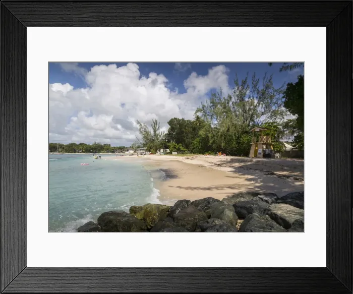 Framed Print : Beach, Holetown, St. James, Barbados, West Indies, Caribbean, Central America Framed Print : Beach, Holetown, St. James, Barbados, West Indies, Caribbean, Central America