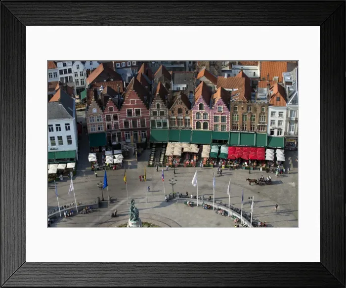 Framed Print : Markt Square seen from the top of Belfry Tower(Belfort Tower), UNESCO World Heritage Site Framed Print : Markt Square seen from the top of Belfry Tower(Belfort Tower), UNESCO World Heritage Site
