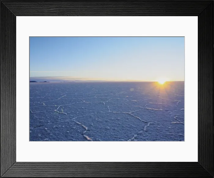 Framed Print : View of the Salar de Uyuni, the largest salt flat in the world, at sunrise, Daniel Campos Province Framed Print : View of the Salar de Uyuni, the largest salt flat in the world, at sunrise, Daniel Campos Province