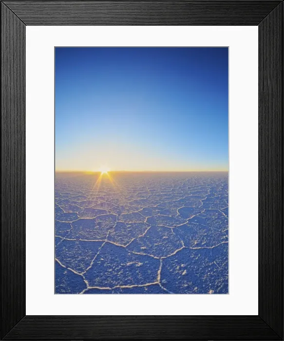 Framed Print : View of the Salar de Uyuni, the largest salt flat in the world, at sunrise, Daniel Campos Province Framed Print : View of the Salar de Uyuni, the largest salt flat in the world, at sunrise, Daniel Campos Province