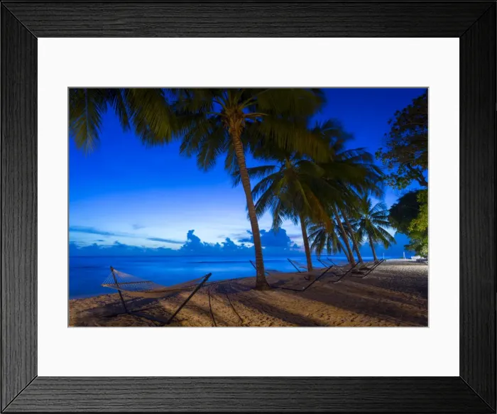 Framed Print : Sunset at Savannah Beach, Christ Church, Barbados, West Indies, Caribbean, Central
