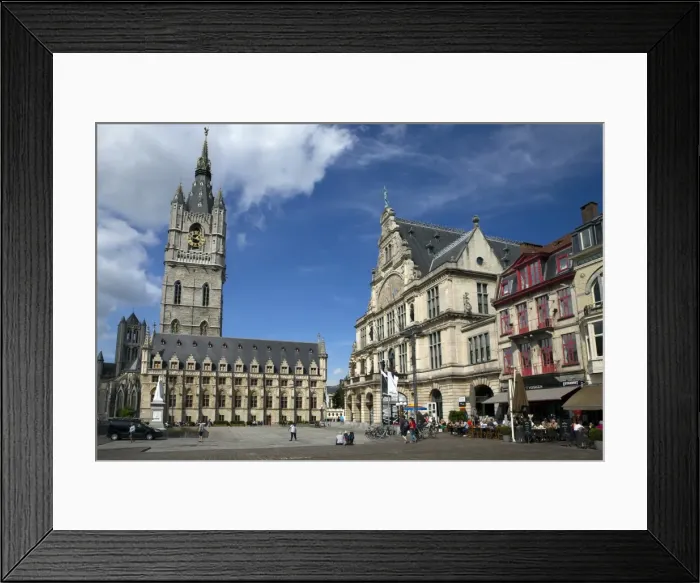 Framed Print : Belfry Tower in Saint Bavos square, city centre, Ghent, West Flanders, Belgium, Europe Framed Print : Belfry Tower in Saint Bavos square, city centre, Ghent, West Flanders, Belgium, Europe