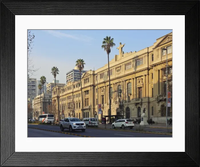 Framed Print : Liberador Avenue, view of the headquarters of the Pontifical Catholic University of Chile Framed Print : Liberador Avenue, view of the headquarters of the Pontifical Catholic University of Chile