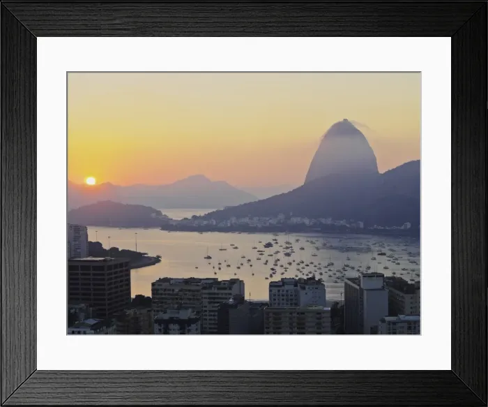 Framed Print : View over Botafogo Neighbourhood towards the Sugarloaf Mountain at sunrise, Rio de Janeiro Framed Print : View over Botafogo Neighbourhood towards the Sugarloaf Mountain at sunrise, Rio de Janeiro