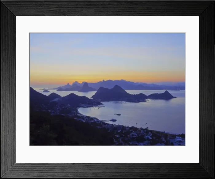 Framed Print : Sunset over Rio de Janeiro viewed from Parque da Cidade in Niteroi, Rio de Janeiro Framed Print : Sunset over Rio de Janeiro viewed from Parque da Cidade in Niteroi, Rio de Janeiro