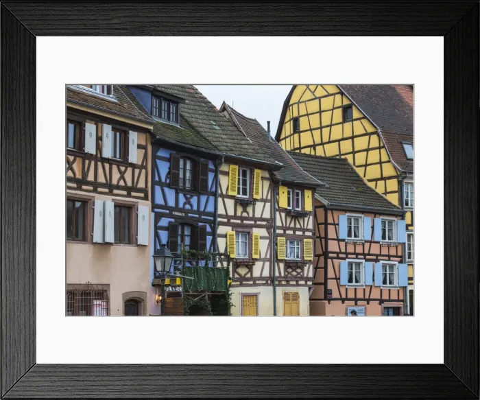 Framed Print : Typical architecture and colored facade of house in the old town, Petite Venise, Colmar