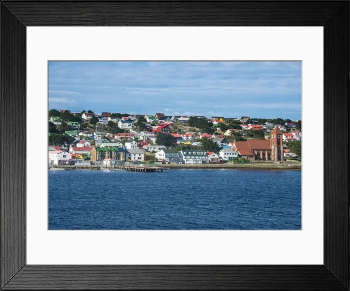 Framed Print : Colourful houses, Stanley, capital of the Falkland Islands, South America Framed Print : Colourful houses, Stanley, capital of the Falkland Islands, South America