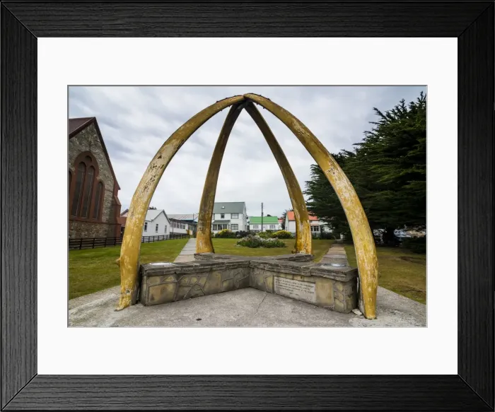 Framed Print : Cathedral and Whalebone Arch, Stanley, capital of the Falkland Islands, South America Framed Print : Cathedral and Whalebone Arch, Stanley, capital of the Falkland Islands, South America