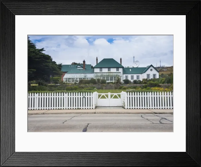 Framed Print : Governors seat (Government House), Stanley, capital of the Falkland Islands, South Framed Print : Governors seat (Government House), Stanley, capital of the Falkland Islands, South