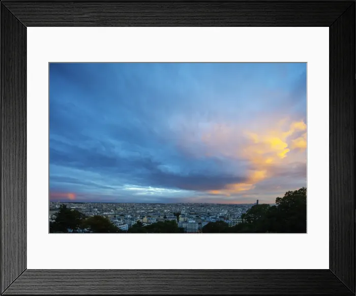 Framed Print : City skyline from Montmartre, Paris, France, Europe Framed Print : City skyline from Montmartre, Paris, France, Europe