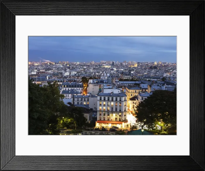 Framed Print : City skyline from Montmartre, Paris, France, Europe Framed Print : City skyline from Montmartre, Paris, France, Europe