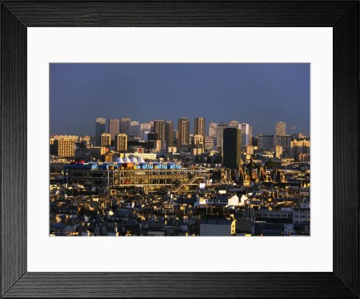 Framed Print : City skyline from Montmartre, Centre Georges Pompidou designed by Renzo Piano and Richard Rogers Framed Print : City skyline from Montmartre, Centre Georges Pompidou designed by Renzo Piano and Richard Rogers
