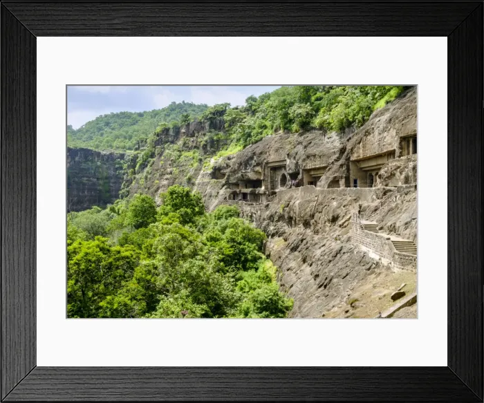 Framed Print : General view of the Ajanta Caves, UNESCO World Heritage Site, Maharashtra, India, Asia Framed Print : General view of the Ajanta Caves, UNESCO World Heritage Site, Maharashtra, India, Asia