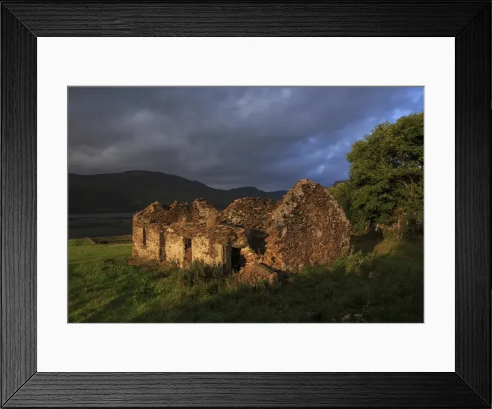 Framed Print : Cottage ruin, Loughros, Ardara, County Donegal, Ulster, Republic of Ireland, Europe