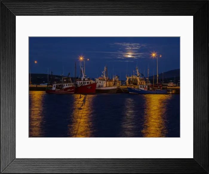 Framed Print : Full Moon, Dingle Harbour, County Kerry, Munster, Republic of Ireland, Europe Framed Print : Full Moon, Dingle Harbour, County Kerry, Munster, Republic of Ireland, Europe