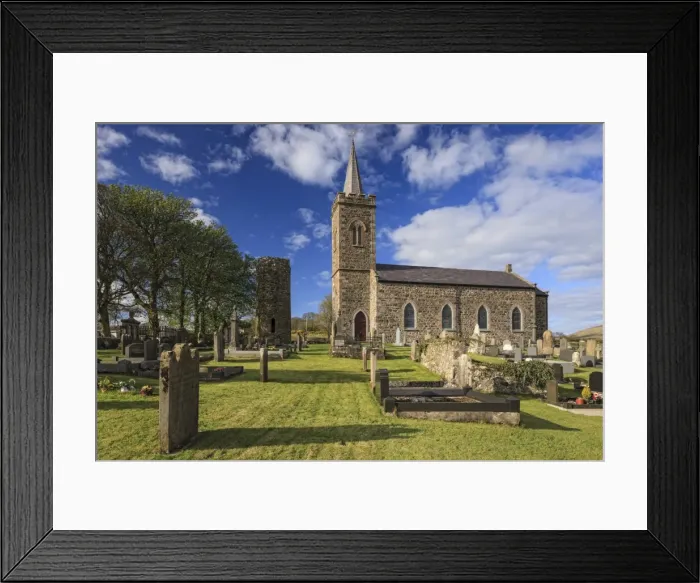 Framed Print : Church and Roundtower, Fermoy, County Antrim, Ulster, Northern Ireland, United Kingdom Framed Print : Church and Roundtower, Fermoy, County Antrim, Ulster, Northern Ireland, United Kingdom