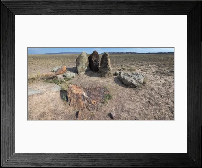 Framed Print : Ancient fireplace stones, site of a 12th century camp of Ghengis Khan and his troops Framed Print : Ancient fireplace stones, site of a 12th century camp of Ghengis Khan and his troops