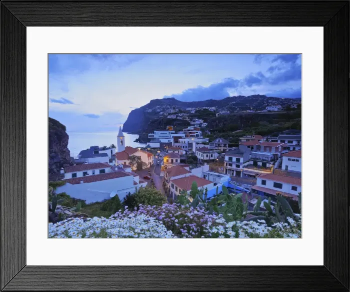 Framed Print : Twilight view of the Camara de Lobos, Madeira, Portugal, Atlantic, Europe Framed Print : Twilight view of the Camara de Lobos, Madeira, Portugal, Atlantic, Europe