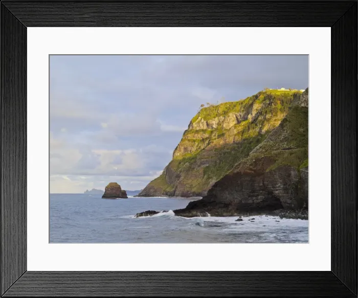 Framed Print : View of the cliffs near the Ponta de Sao Jorge, Madeira, Portugal, Atlantic Ocean, Europe Framed Print : View of the cliffs near the Ponta de Sao Jorge, Madeira, Portugal, Atlantic Ocean, Europe