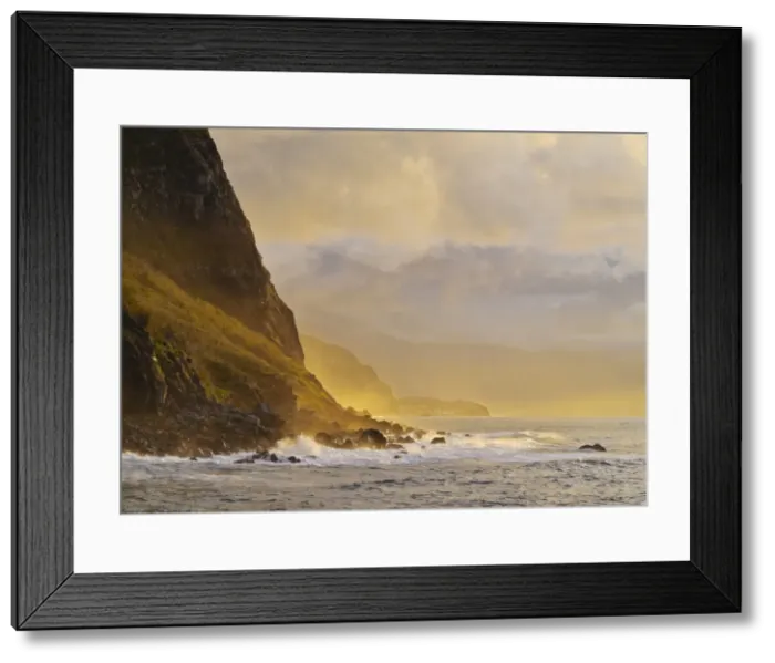 Framed Print : View of the cliffs near the Ponta de Sao Jorge, Madeira, Portugal, Atlantic Ocean, Europe Framed Print : View of the cliffs near the Ponta de Sao Jorge, Madeira, Portugal, Atlantic Ocean, Europe