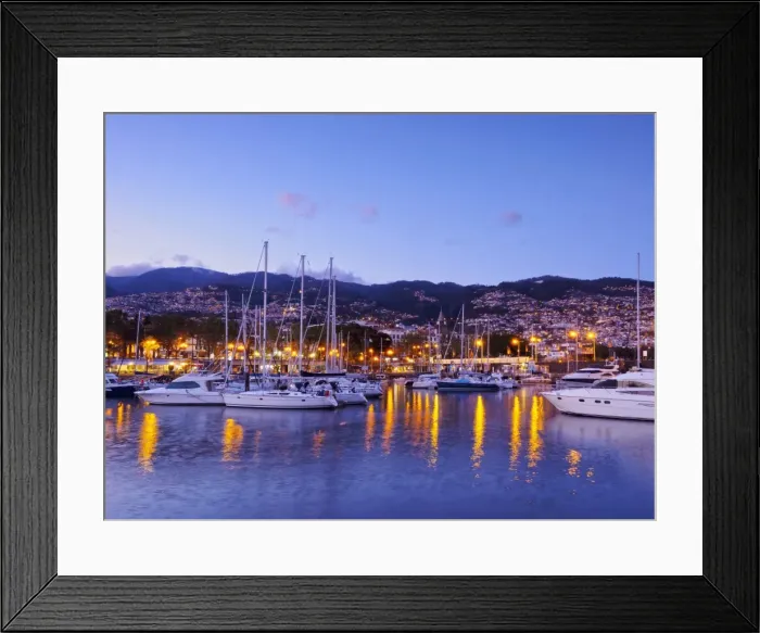 Framed Print : Twilight view of the Marina do Funchal, Funchal, Madeira, Portugal, Atlantic, Europe Framed Print : Twilight view of the Marina do Funchal, Funchal, Madeira, Portugal, Atlantic, Europe