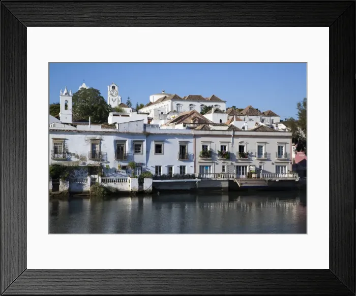 Framed Print : Historic buildings along the Gilao River, Tavira, Alagarve, Portugal, Europe Framed Print : Historic buildings along the Gilao River, Tavira, Alagarve, Portugal, Europe