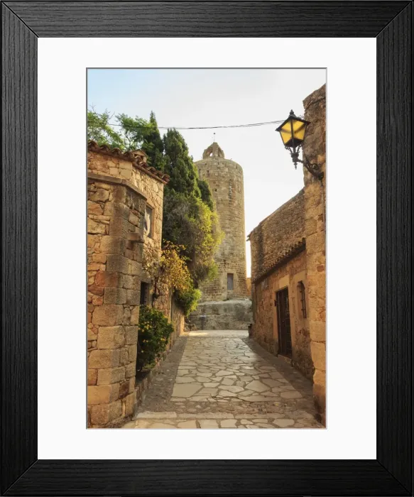 Framed Print : Tower of the Hours, castle remains in the gorgeous medieval hilltop walled village Framed Print : Tower of the Hours, castle remains in the gorgeous medieval hilltop walled village