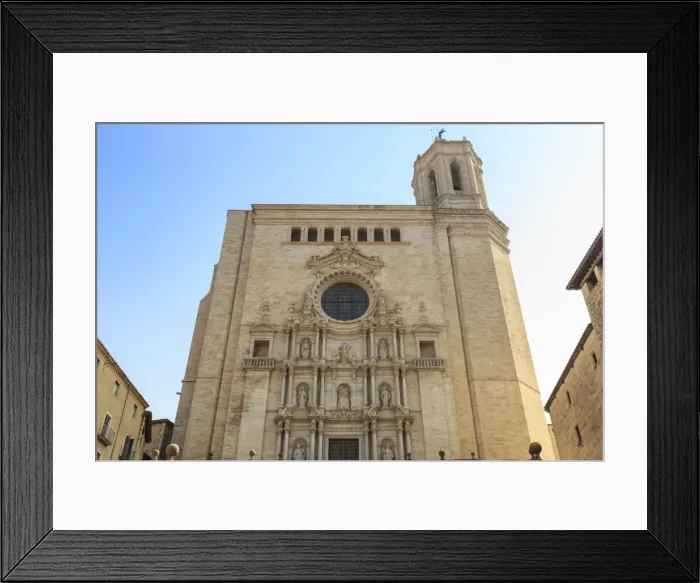 Framed Print : Cathedral, baroque facade from cathedral steps, City of Girona, Girona Province, Catalonia Framed Print : Cathedral, baroque facade from cathedral steps, City of Girona, Girona Province, Catalonia