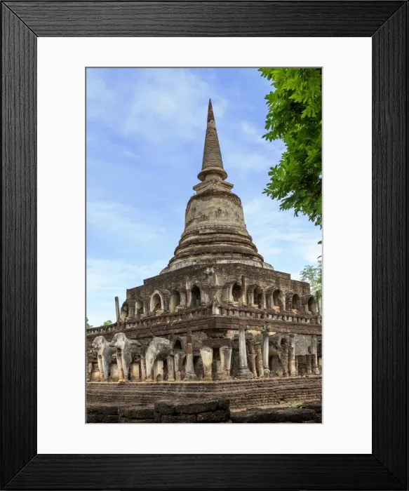 Framed Print : Temple decorated with elephant reliefs at Si Satchanalai, Sukhothai, UNESCO World Heritage Site Framed Print : Temple decorated with elephant reliefs at Si Satchanalai, Sukhothai, UNESCO World Heritage Site