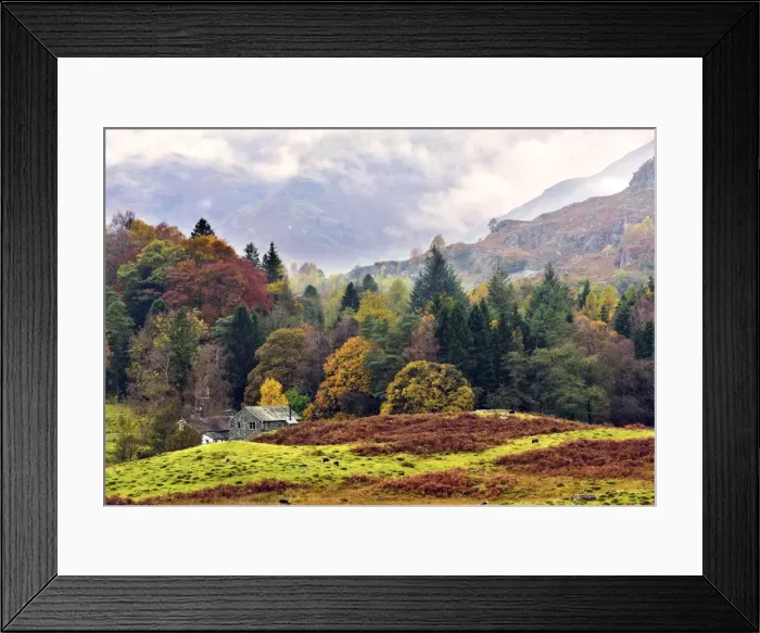 Framed Print : An autumn view of the scenic Langdale Valley, Lake District National Park, Cumbria Framed Print : An autumn view of the scenic Langdale Valley, Lake District National Park, Cumbria