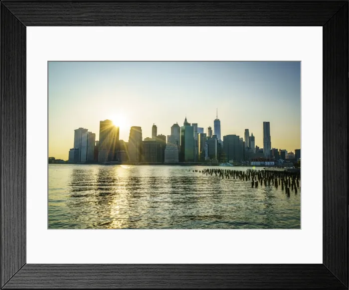 Framed Print : Manhattan skyline at sunset, New York City, United States of America, North America Framed Print : Manhattan skyline at sunset, New York City, United States of America, North America