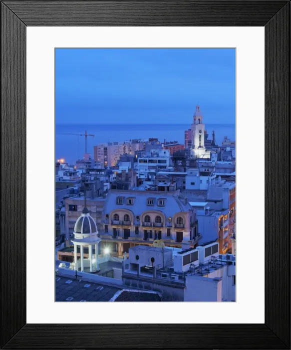 Framed Print : Elevated view of the Old Town, Montevideo, Uruguay, South America Framed Print : Elevated view of the Old Town, Montevideo, Uruguay, South America