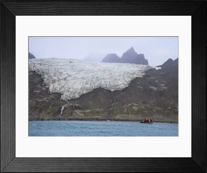 Framed Print : Tourists on a zodiac watching a glacier on Elephant Island, South Shetland Islands Framed Print : Tourists on a zodiac watching a glacier on Elephant Island, South Shetland Islands