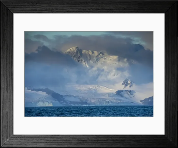 Framed Print : Mountain breaking through the clouds, Elephant Island, South Shetland Islands, Antarctica Framed Print : Mountain breaking through the clouds, Elephant Island, South Shetland Islands, Antarctica