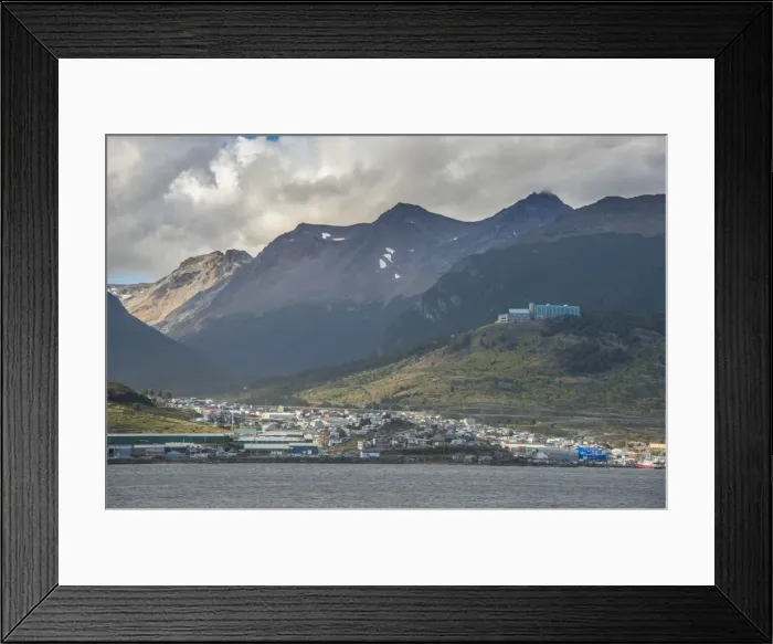 Framed Print : View of Ushuaia, Beagle Channel, Tierra del Fuego, Argentina, South America Framed Print : View of Ushuaia, Beagle Channel, Tierra del Fuego, Argentina, South America