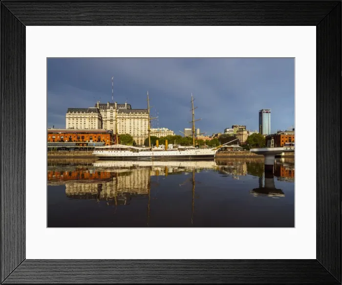 Framed Print : View of Puerto Madero and the museum ship ARA Presidente Sarmiento, City of Buenos Aires Framed Print : View of Puerto Madero and the museum ship ARA Presidente Sarmiento, City of Buenos Aires