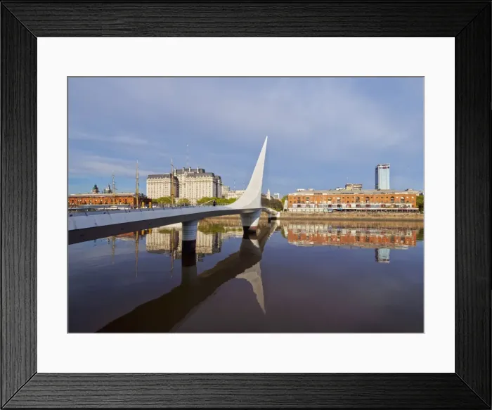 Framed Print : View of Puente de la Mujer in Puerto Madero, City of Buenos Aires, Buenos Aires Province Framed Print : View of Puente de la Mujer in Puerto Madero, City of Buenos Aires, Buenos Aires Province