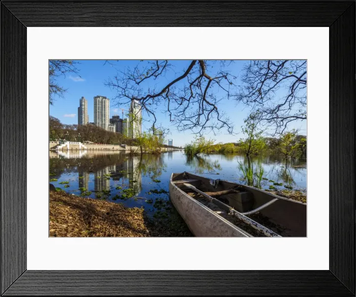Framed Print : View of Laguna de los Coipos and High Rise Buildings in Puerto Madero, City of Buenos Aires Framed Print : View of Laguna de los Coipos and High Rise Buildings in Puerto Madero, City of Buenos Aires