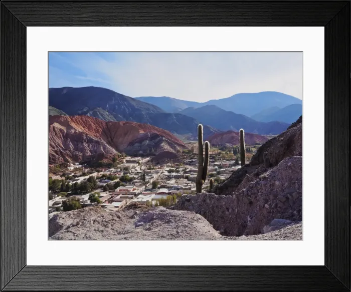 Framed Print : Elevated view of the town and the Hill of Seven Colours (Cerro de los Siete Colores) Framed Print : Elevated view of the town and the Hill of Seven Colours (Cerro de los Siete Colores)