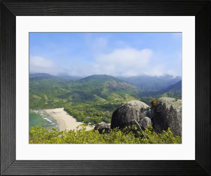 Framed Print : Elevated view of the beach in Bonete, Ilhabela Island, State of Sao Paulo, Brazil Framed Print : Elevated view of the beach in Bonete, Ilhabela Island, State of Sao Paulo, Brazil