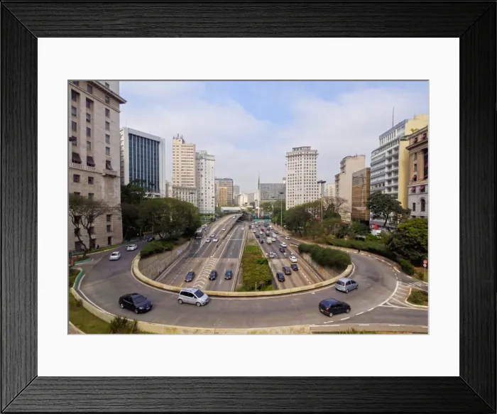 Framed Print : View of Avenida 23 de Maio from Viaduto do Cha, City of Sao Paulo, State of Sao Paulo Framed Print : View of Avenida 23 de Maio from Viaduto do Cha, City of Sao Paulo, State of Sao Paulo