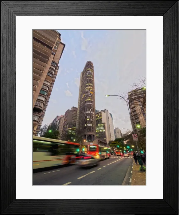 Framed Print : Twilight view of the Ipiranga Avenue and the Edificio Italia, City of Sao Paulo, State of Sao Paulo Framed Print : Twilight view of the Ipiranga Avenue and the Edificio Italia, City of Sao Paulo, State of Sao Paulo