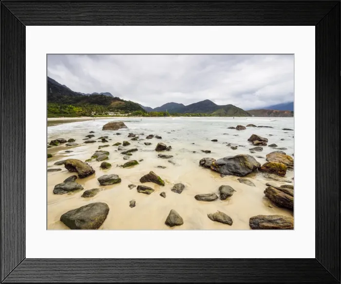 Framed Print : View of the Maresias Beach, State of Sao Paulo, Brazil, South America Framed Print : View of the Maresias Beach, State of Sao Paulo, Brazil, South America